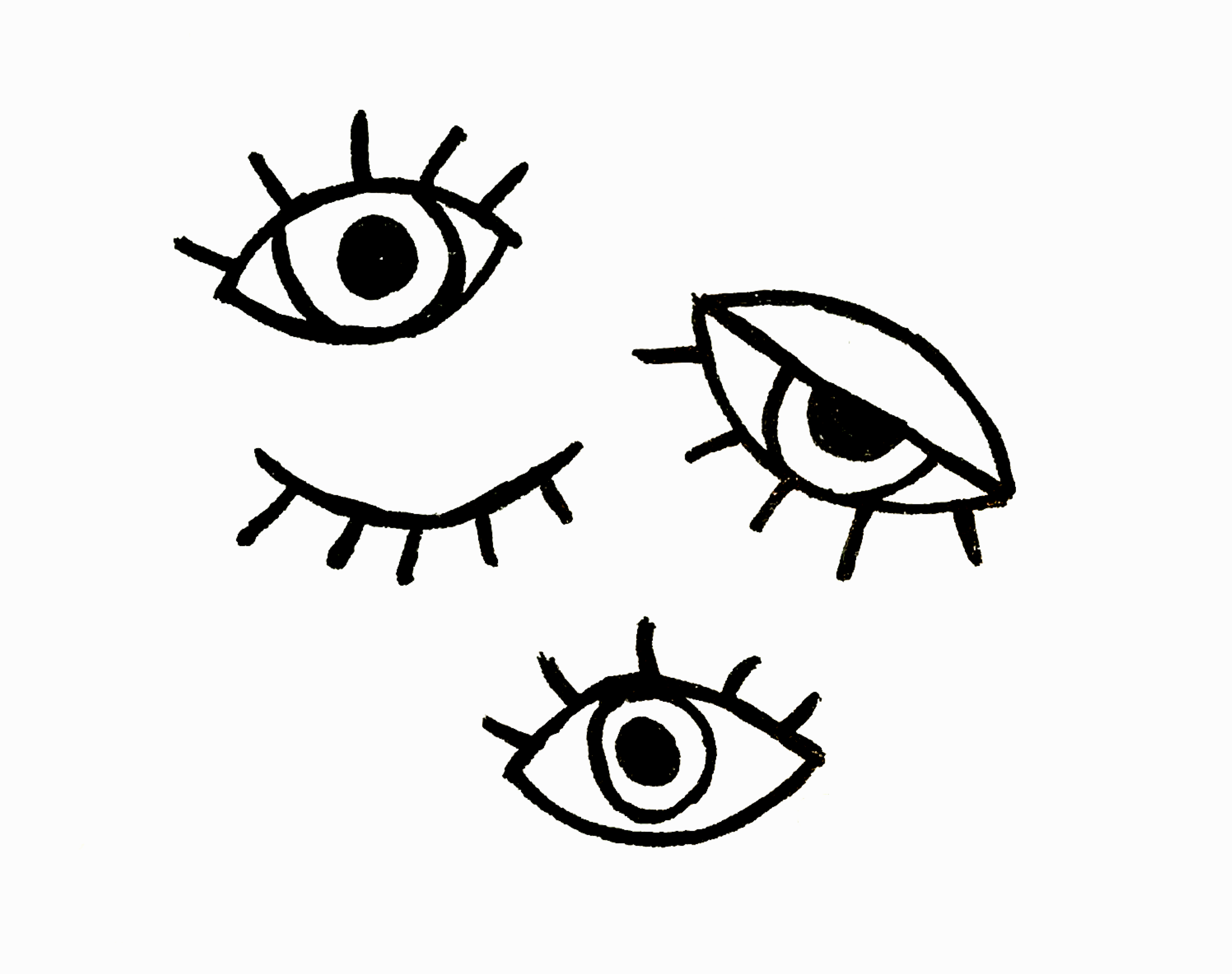 An illustration of several eye balls.